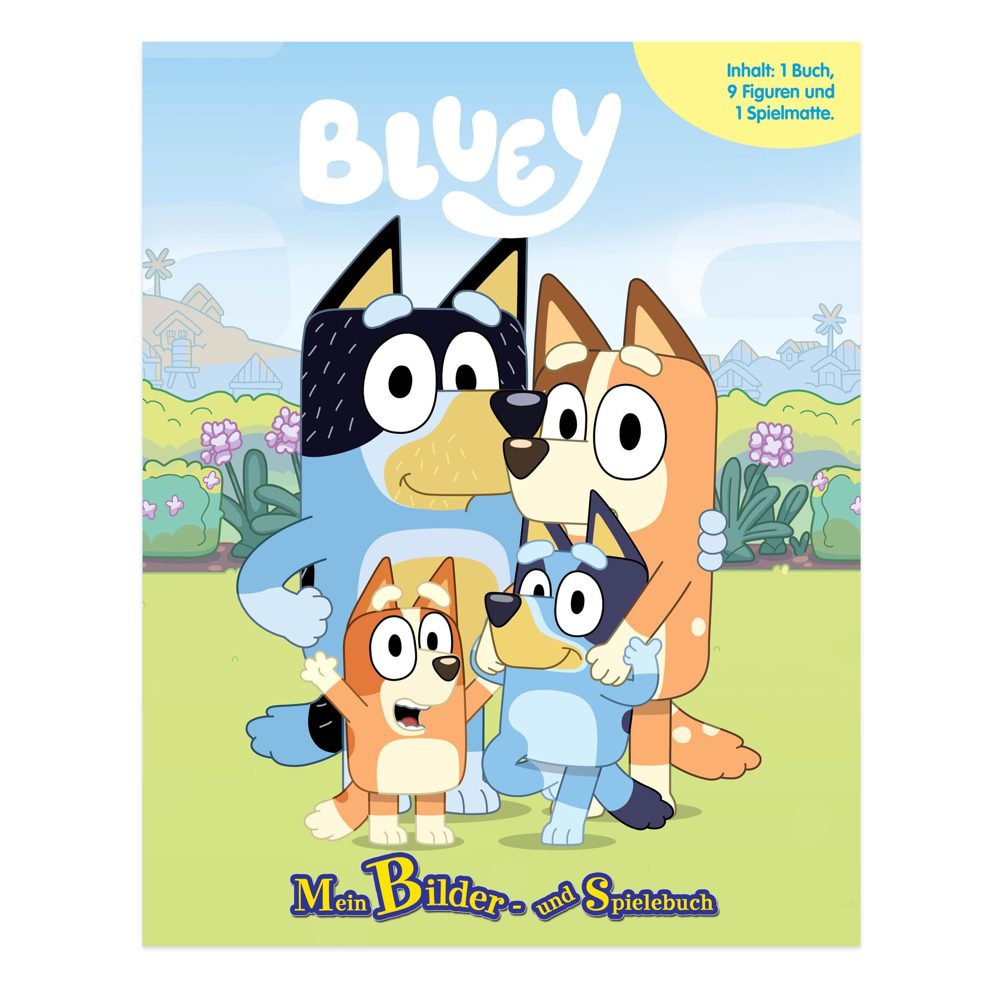 Bluey Mein Bilder- und Spielebuch - Spiel- und Beschäftigungsbuch, 10-seitiges Buch, 9 Spielfiguren, 1 Spielmatte Books