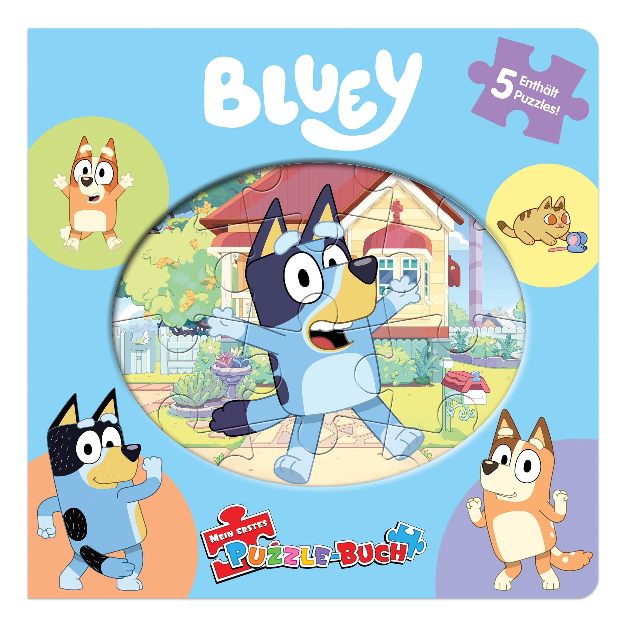 Bluey Mein erstes Puzzle-Buch - Rätselbuch für Kinder – 10-seitiges wattiertes Pappbilderbuch, 5 Puzzles zum Spielen und Lernen Books