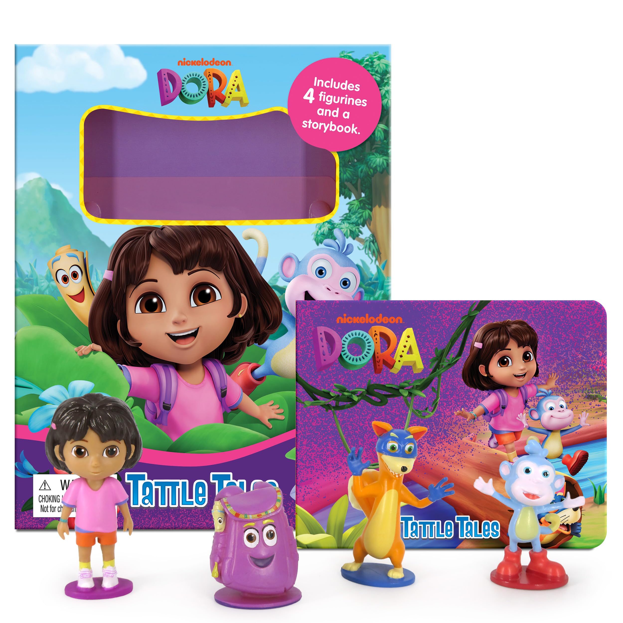 Nickelodeon Dora Tattle Tales - Activity Books for kids, 12-page storybook, 4 figurines Books