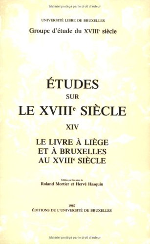Le livre à Liège et à Bruxelles au XVIIIe siècle book