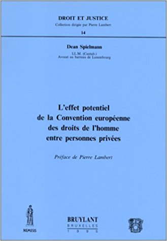 L'effet potentiel de la Convention européenne des droits de l'homme entre personnes privées book