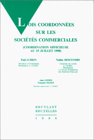 Lois coordonnées sur les sociétés commerciales book