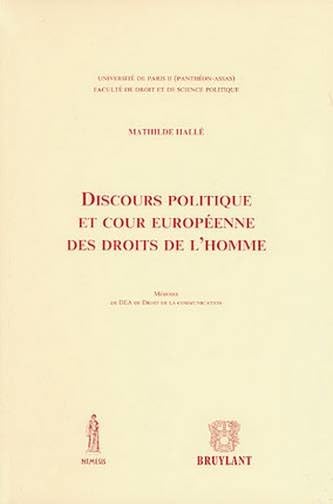 Discours politique et cour européenne des droits de l'homme book