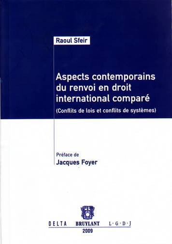 Aspects contemporains du renvoi en droit international comparé : conflits de lois et conflits de systèmes book