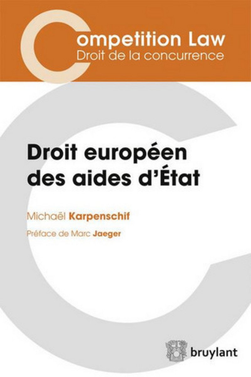 Droit européen des aides d'Etat book