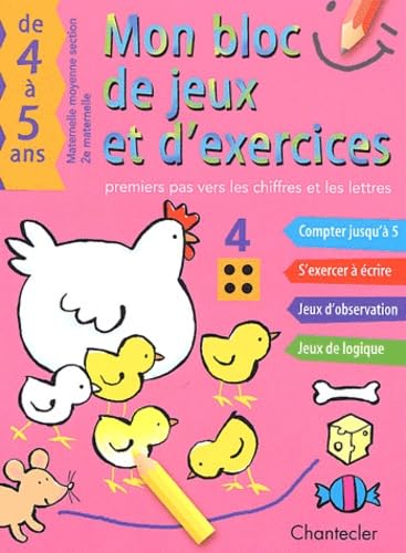 Bloc de jeux et d'exercices - Chiffres et lettres (4-5 a): Compter jusqu'à 5 - S'exercer à écrire - Jeux d'observation - Jeux de logique Tiptoi & Games