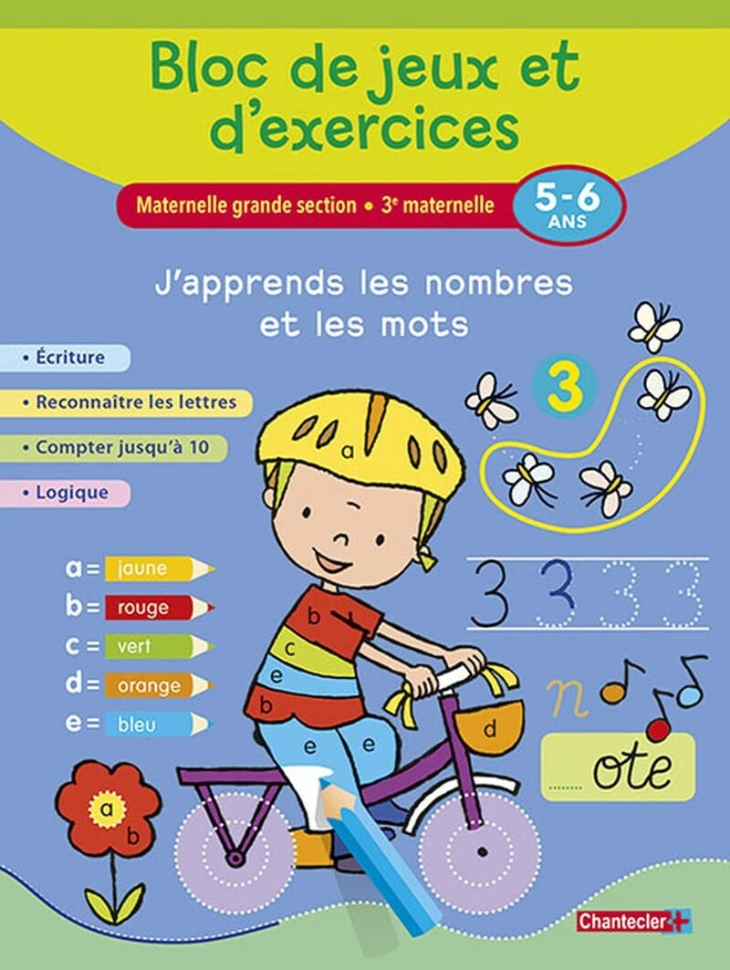 BLOC DE JEUX ET D'EXERCICES-J'APPRENDS LES NOMBRES/MOTS (5-6 book