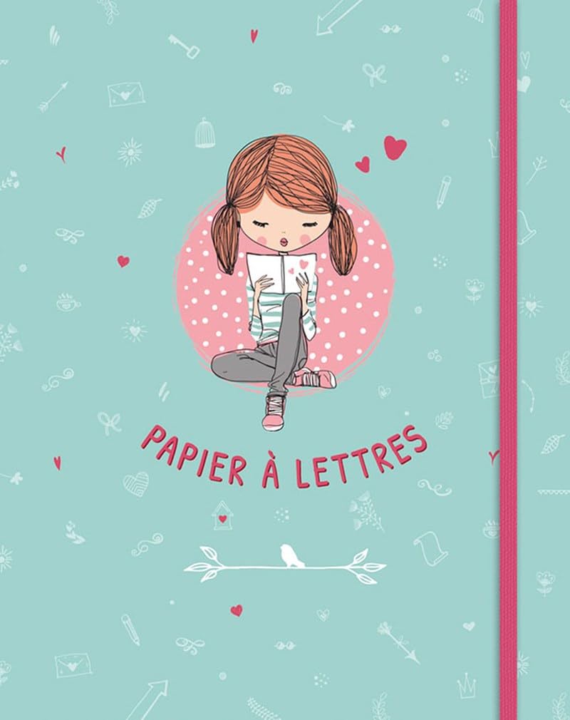 Papier à lettres, fille avec livre book