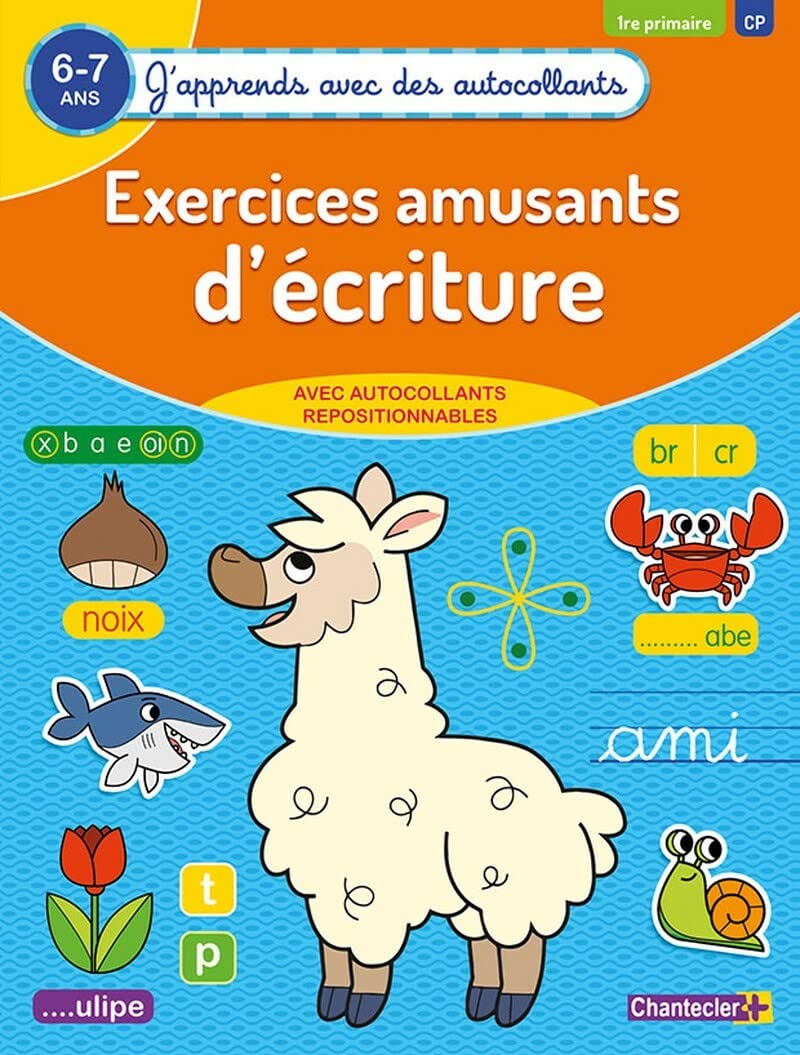 Exercices amusants d'écritures (6-7 a.) - (J'apprends avec des autocollants) book