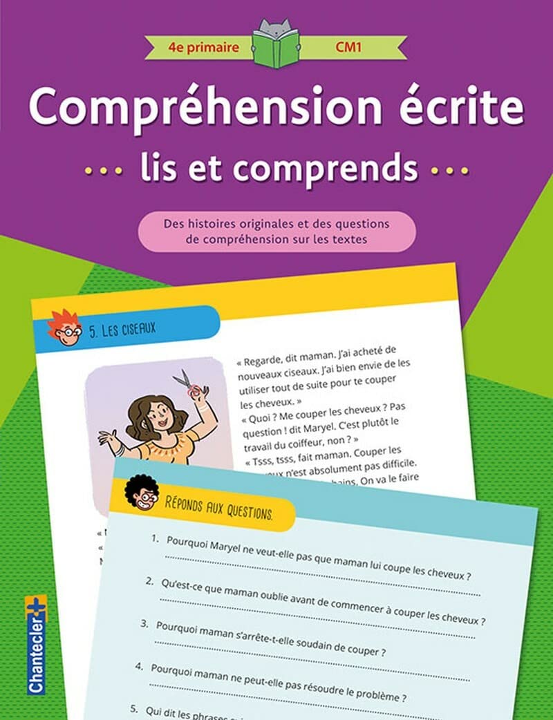 Compréhension écrite lis et comprends 4e primaire CM1 (violet): Des histoires originales et des questions de compréhension sur les textes book