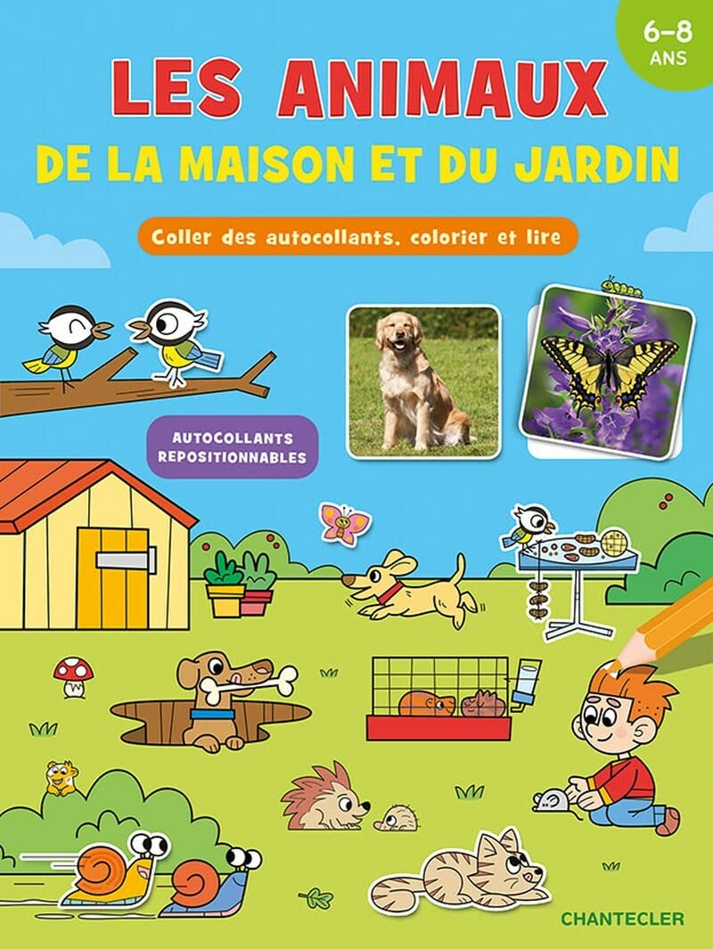 Coller des autocol., colorier et lire - Les animaux de la maison et du jardin (6-8 a.): Coller des autocollants, colorier et lire Tiptoi & Games