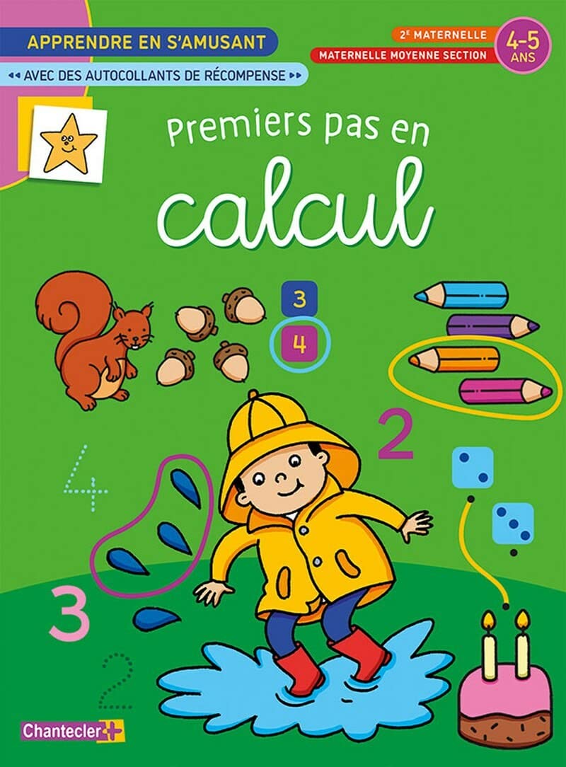 Premiers pas en calcul - Apprendre en s'amusant (4-5 ans). Autocollants récompense book
