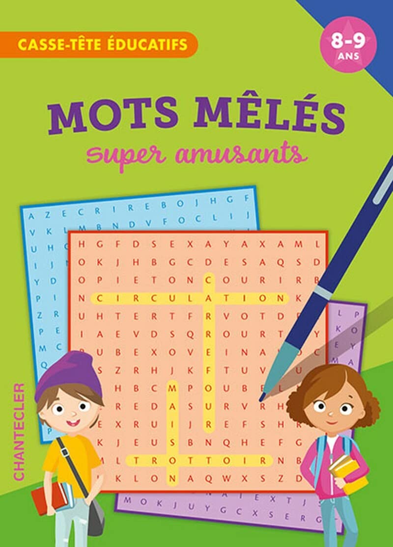 Mots mêlés super amusants (8-9 a.): casse-tête éducatifs book