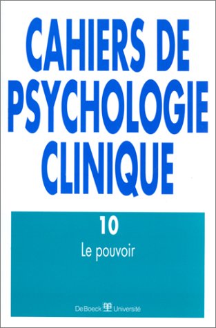 Cahiers de psychologie clinique. Le pouvoir, numéro 1998/1 book