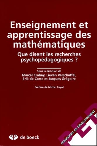 Enseignement et apprentissage des mathématiques: Que disent les recherches psychopédagogiques ? book