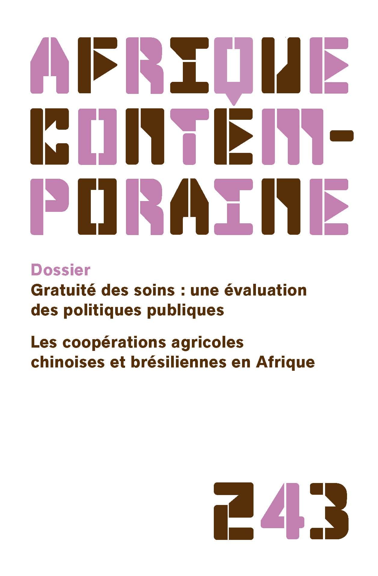 AFRIQUE CONTEMPORAINE 2012/3 N.243 Books