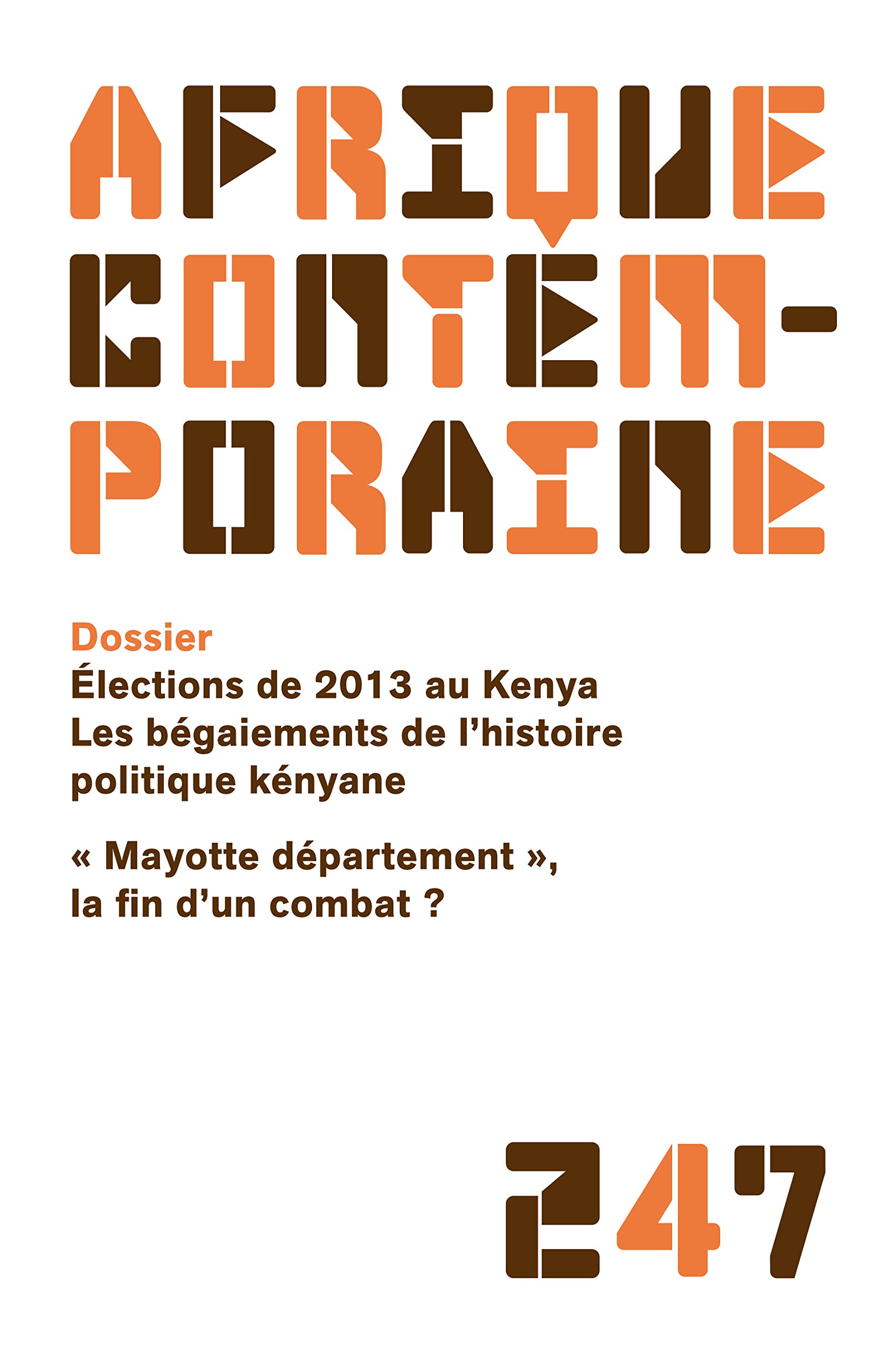 Afrique contemporaine 2013/3 n.247 book