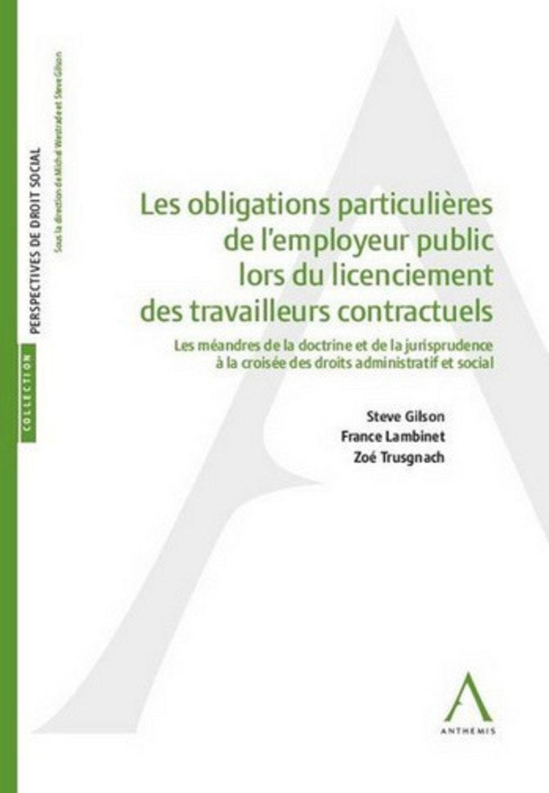 Les Obligations particulières de l'employeur public lors du licenciement de travailleurs contractuel book