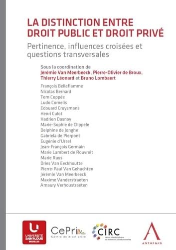 LA DISTINCTION ENTRE DROIT PRIVE ET DROIT PUBLIC: PERTINENCE, INFLUENCES CROISEES ET QUESTIONS TRANSVERSALES book