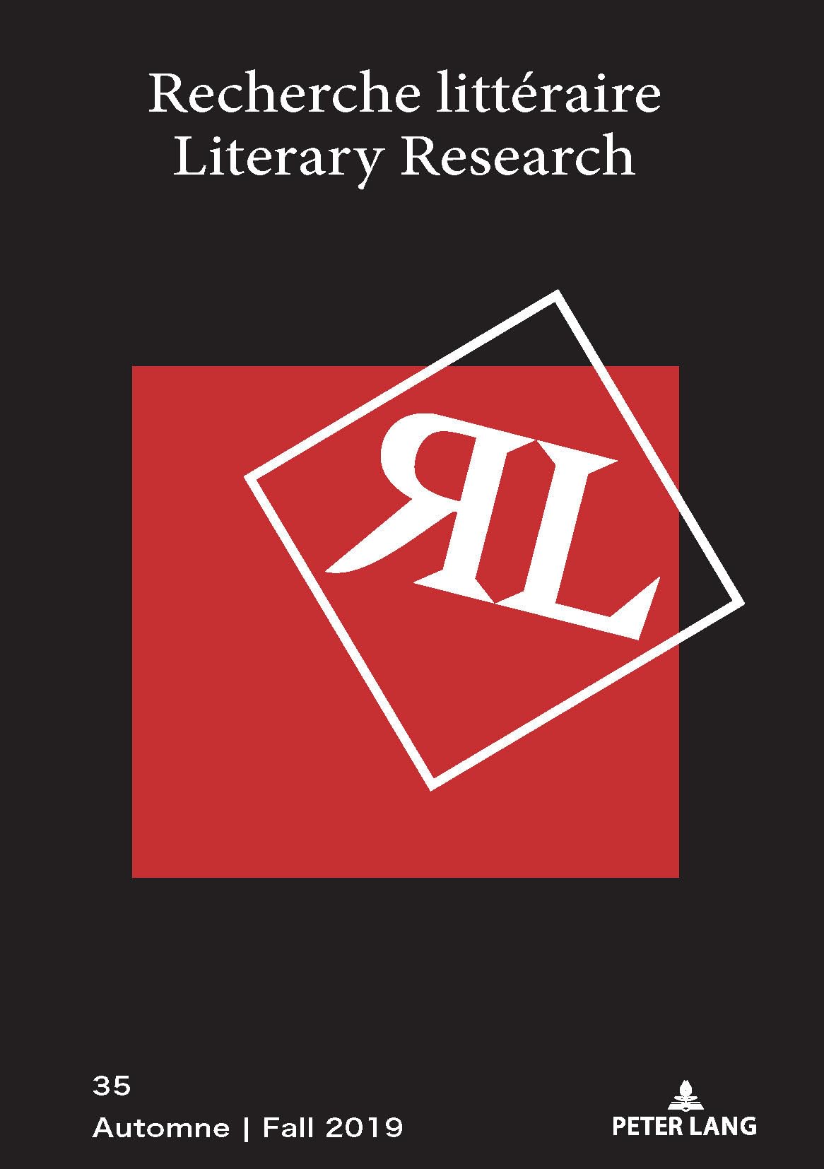 Recherche littéraire / Literary Research book