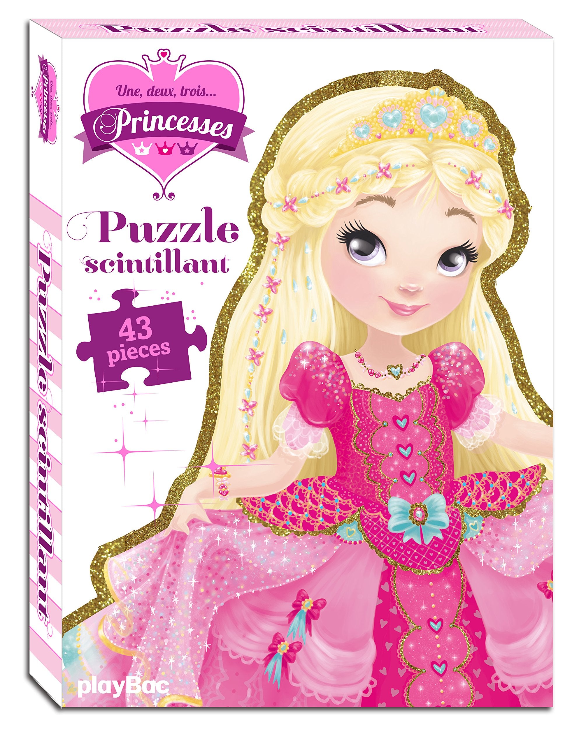 Une, deux, trois Princesses - Puzzle scintillant 43 pièces book
