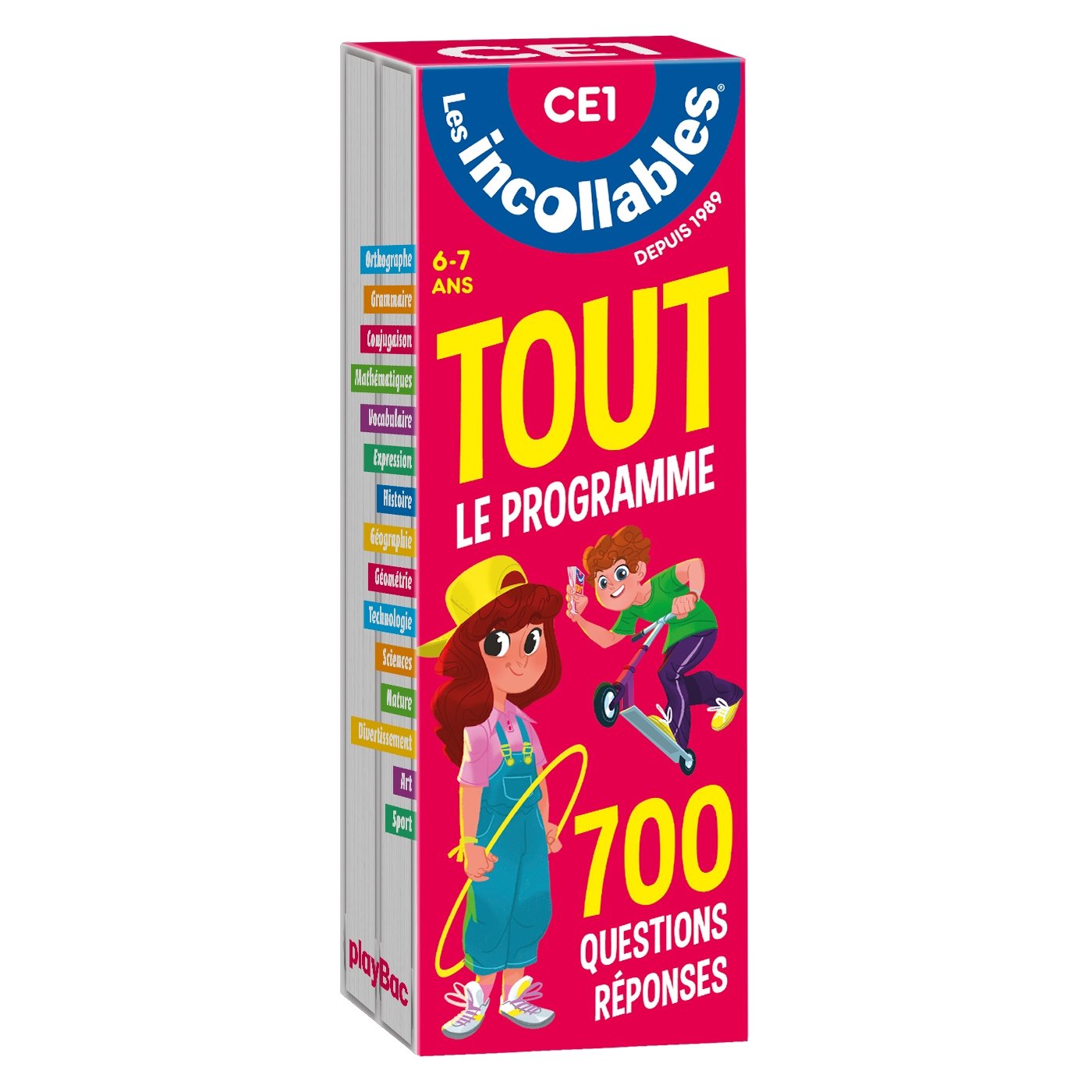 Les incollables - Tout le programme du CE1 - 7/8 ans: 700 questions réponses pour réviser en 2 éventails- Cahier de vacances book