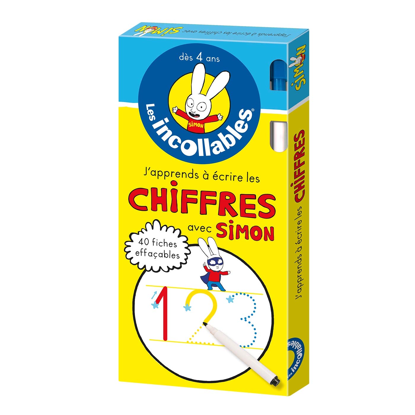 Les incollables - J'apprends à écrire les chiffres avec Simon: 40 fiches effaçables + feutre Non-fiction