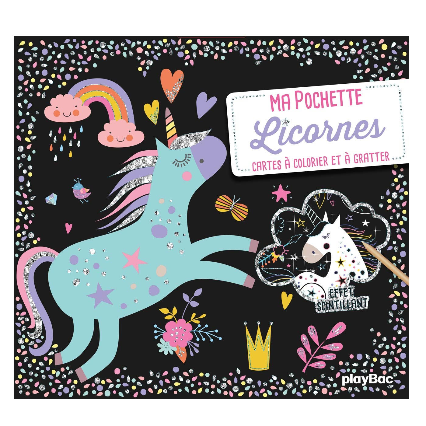 Ma pochette Licornes - Cartes à colorier et à gratter book