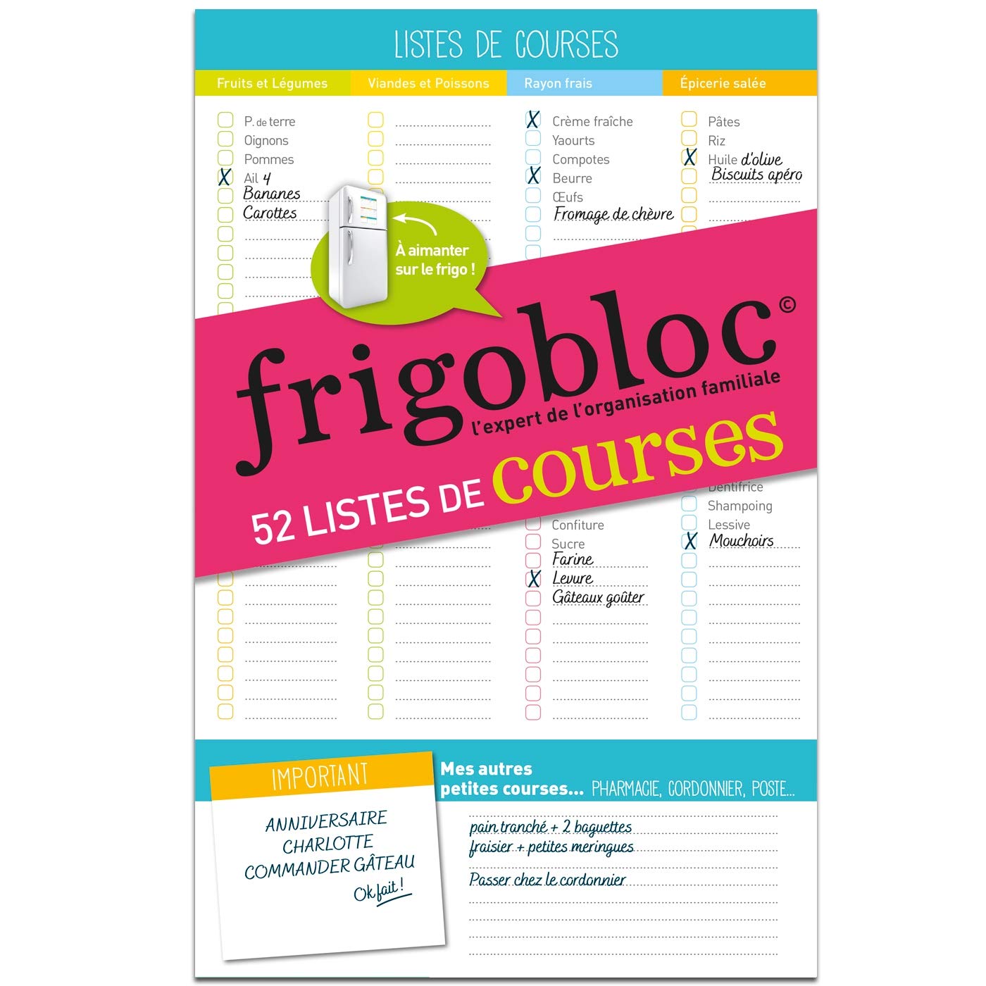 Frigobloc Mes Listes de courses de la semaine Partnership & Love