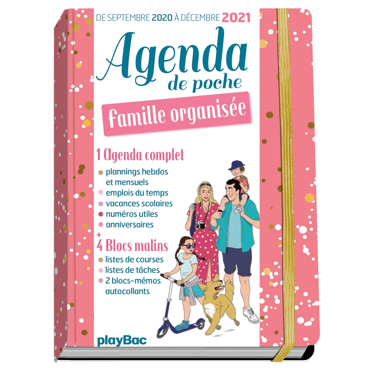 Agenda de poche de la famille organisée 2021 - Rose (de sept 2020 à décembre 2021) Partnership & Love