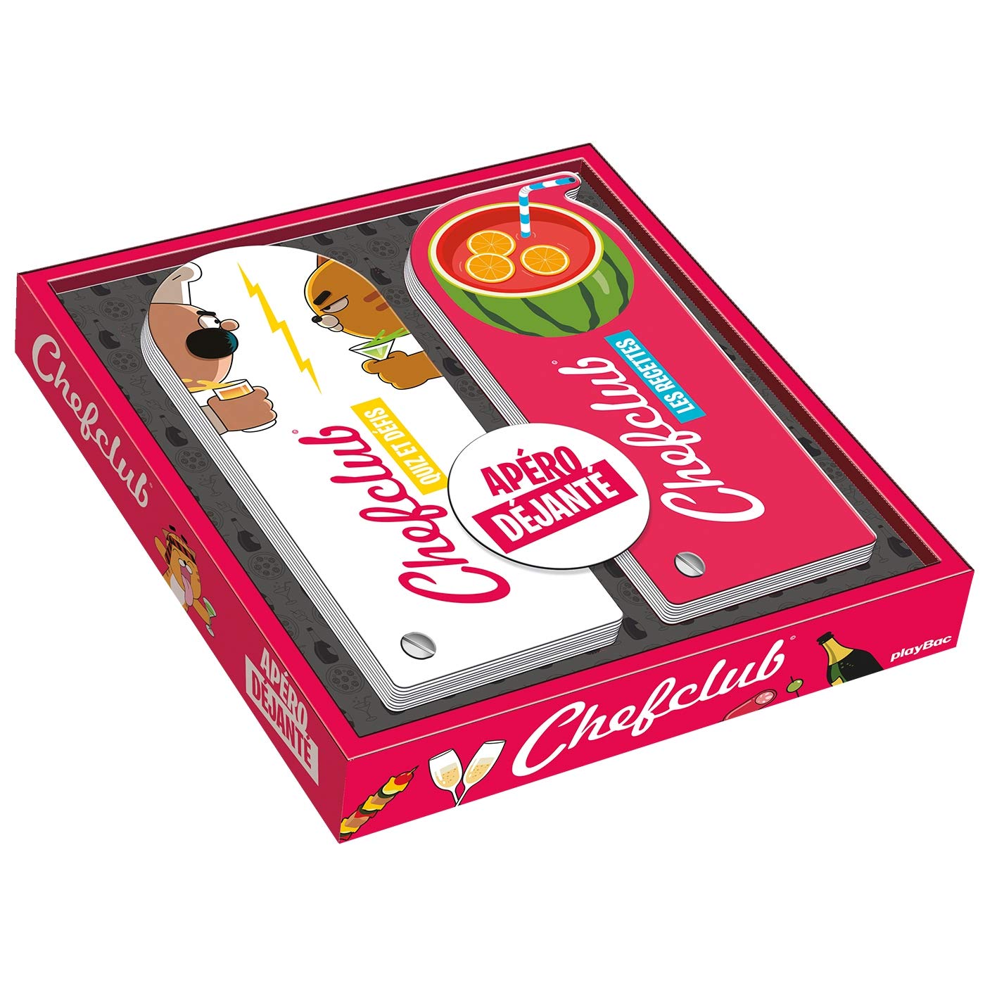 Coffret 2 éventails apéro déjanté Chefclub: Avec 1 éventail avec les recettes emblématiques de Chefclub et 1 éventail avec plus de 250 quiz délirants ! Leisure, Home & Garden