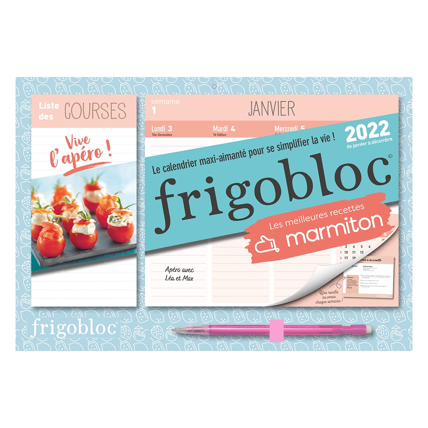 MINI FRIGOBLOC HEBDOMADAIRE 2022 SPECIAL RECETTES APÉRO MARMITON - 12 MOIS - (DE JANV. À DÉC. 2022) book