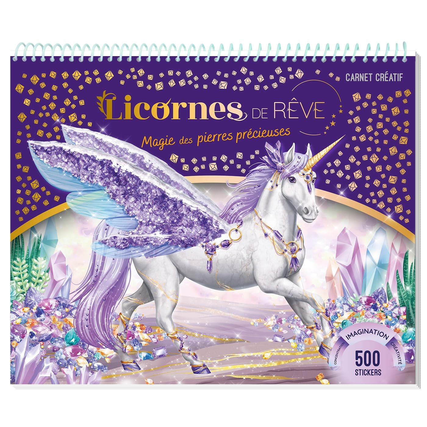 Licornes de rêve - Carnet créatif - Magie des pierres précieuses book