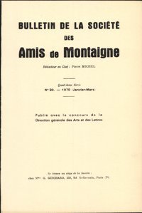 Bulletin de la Société des amis de Montaigne, n° 20. 1970-1 book
