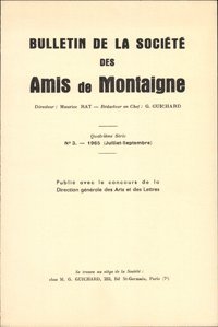 Bulletin de la Société des amis de Montaigne, n° 3 (1965) book