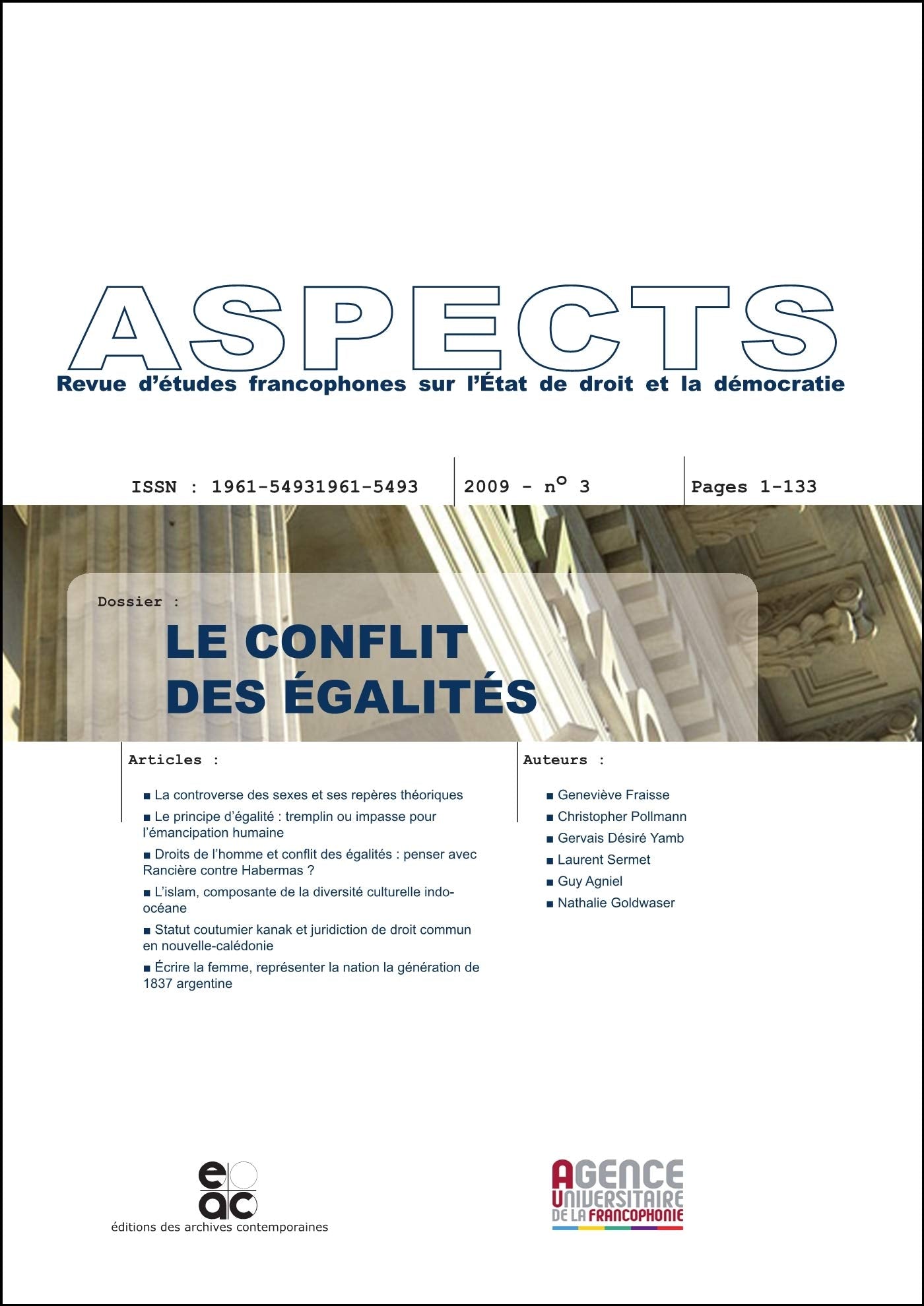Le conflit des égalités. Revue Aspects No. 3 book