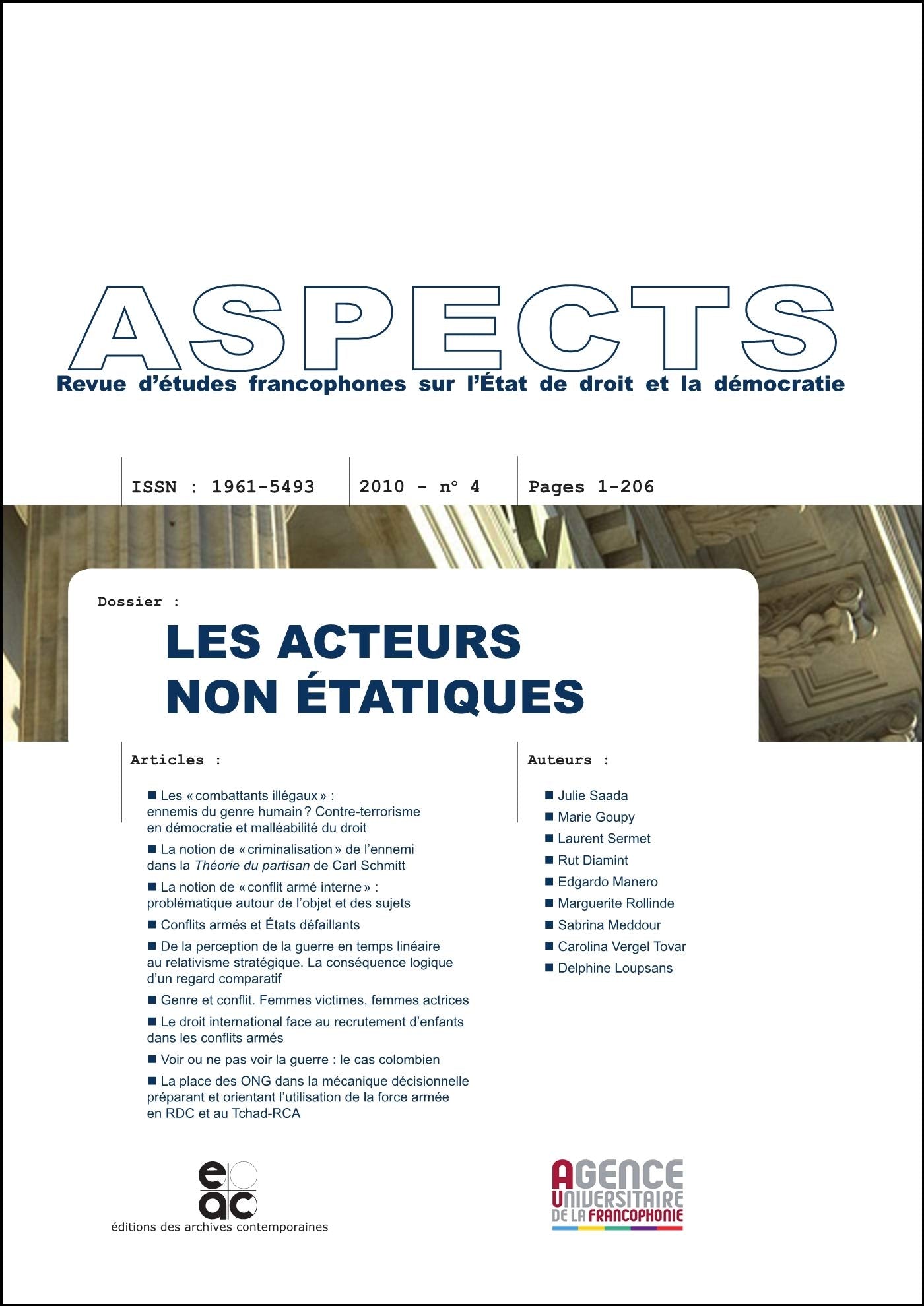 Les acteurs non-étatiques dans les conflits armés, Revue ASPECTS No.4 book