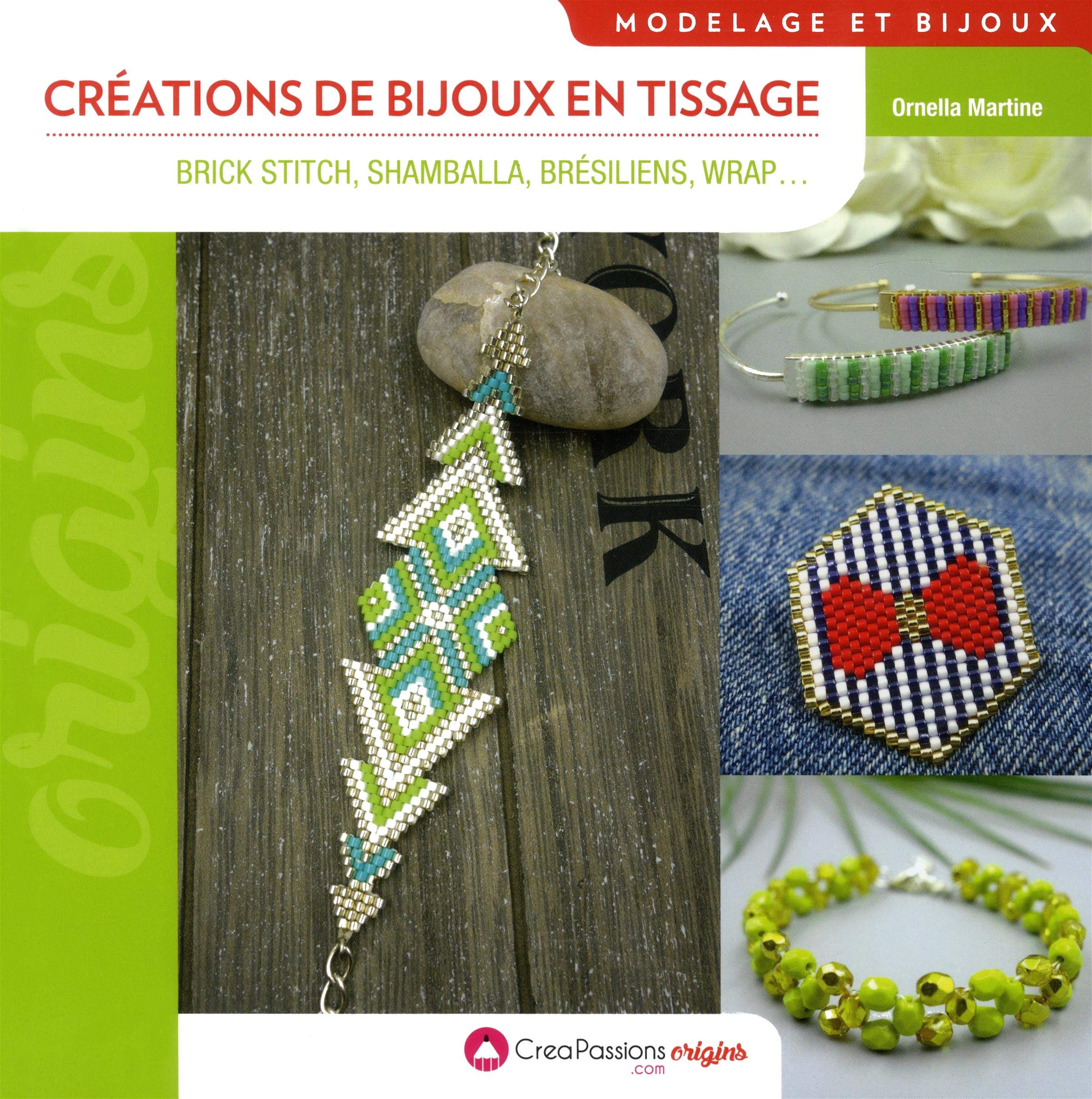 créations de bijoux en tissage : brick stitch, shamballa , brésiliens, wrap book