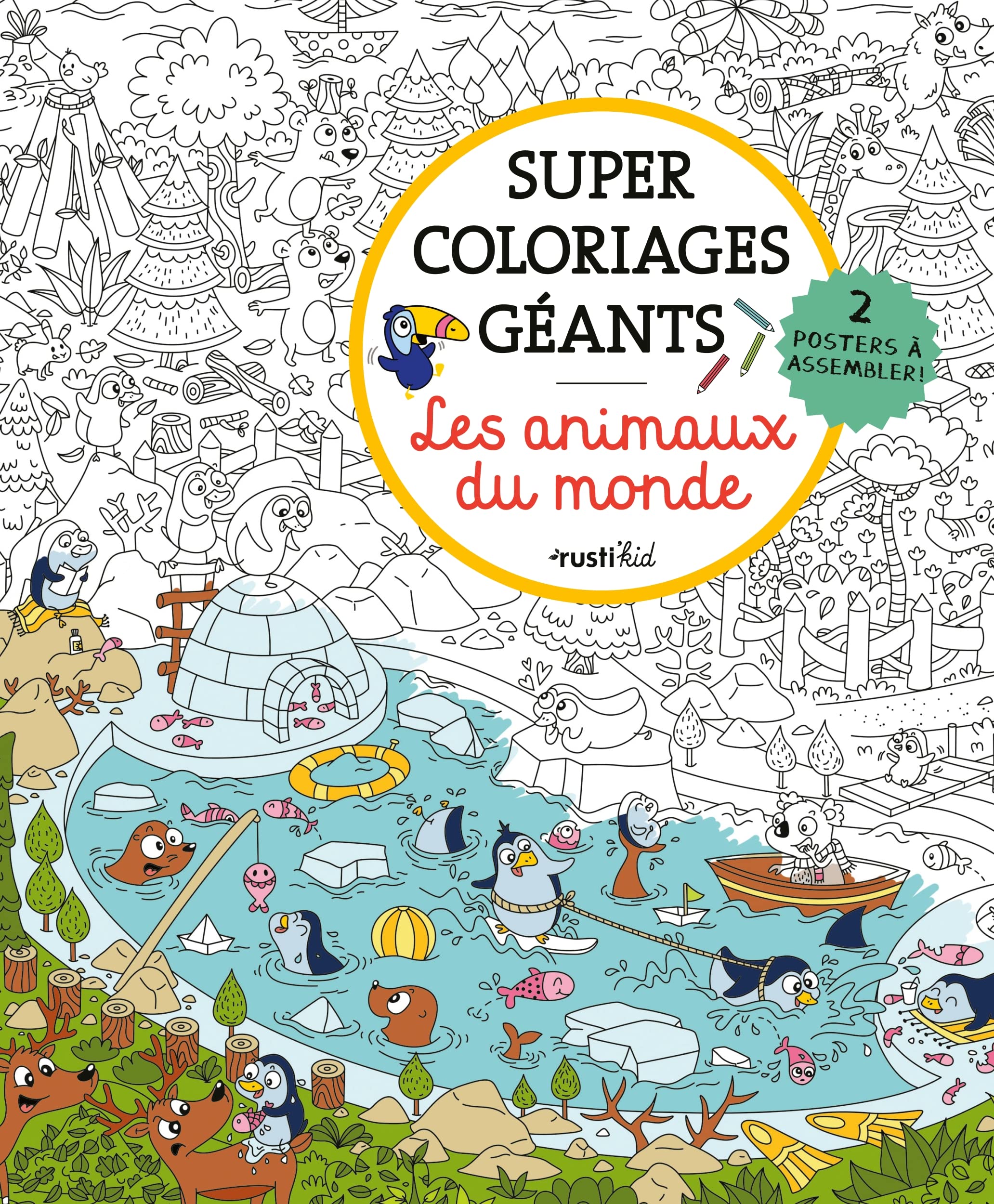 Super coloriages géants Les animaux du monde: 2 posters à assembler ! Tiptoi & Games