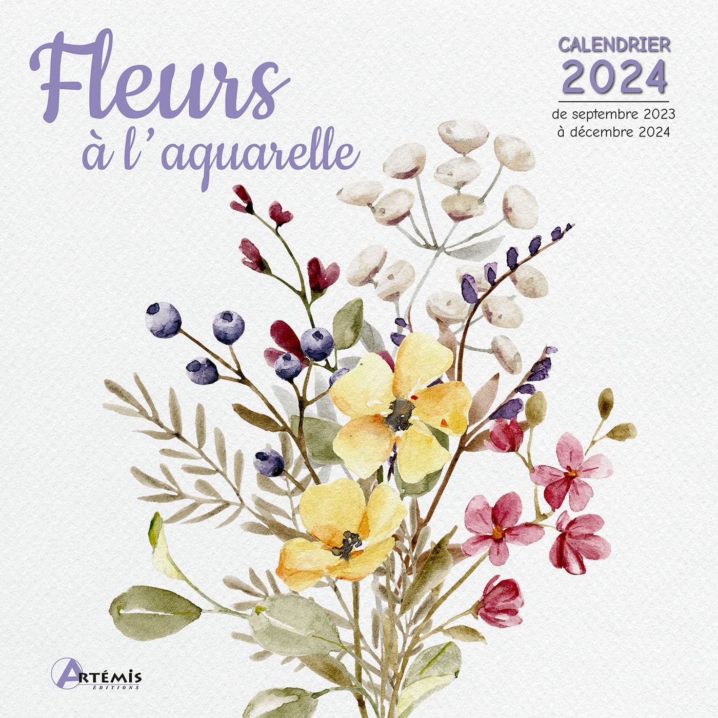 Calendrier Fleurs à l'aquarelle 2024: Calendrier de septembre 2023 à décembre 2024 Leisure & Fun