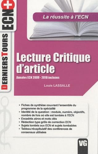 Lecture critique d'article: Annales ecn 2009/2010 incluses book