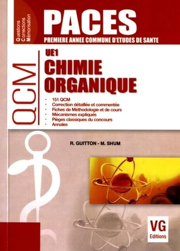 QCM PACES NATIONAL UE1 CHIMIE ORGANIQUE Medicine