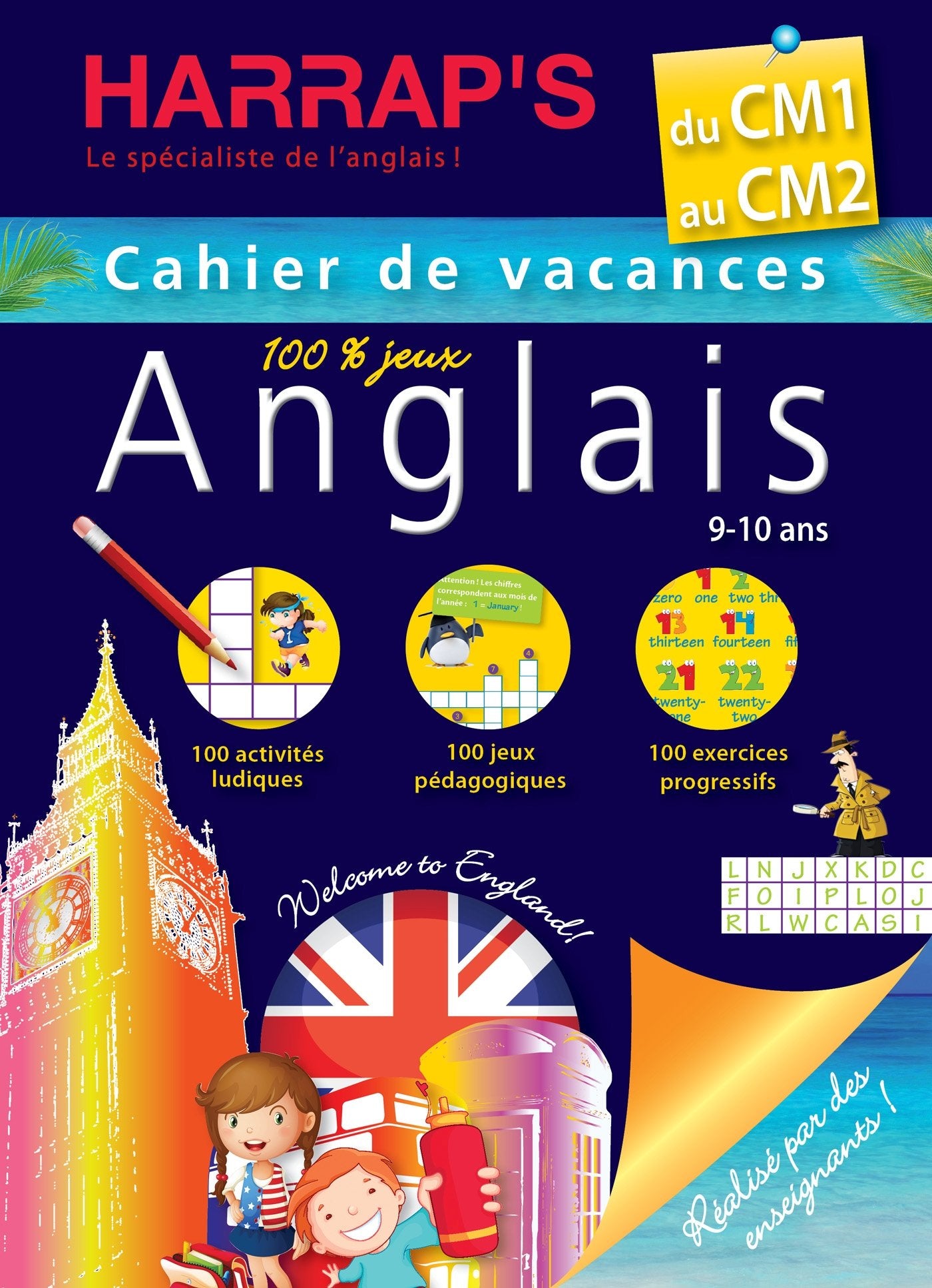 Cahiers De Vacances Harrap's Anglais: Du Cm1 Au Cm2 - Cahier De Vacances 100% Jeux Foreign Languages ​​& Dictionaries