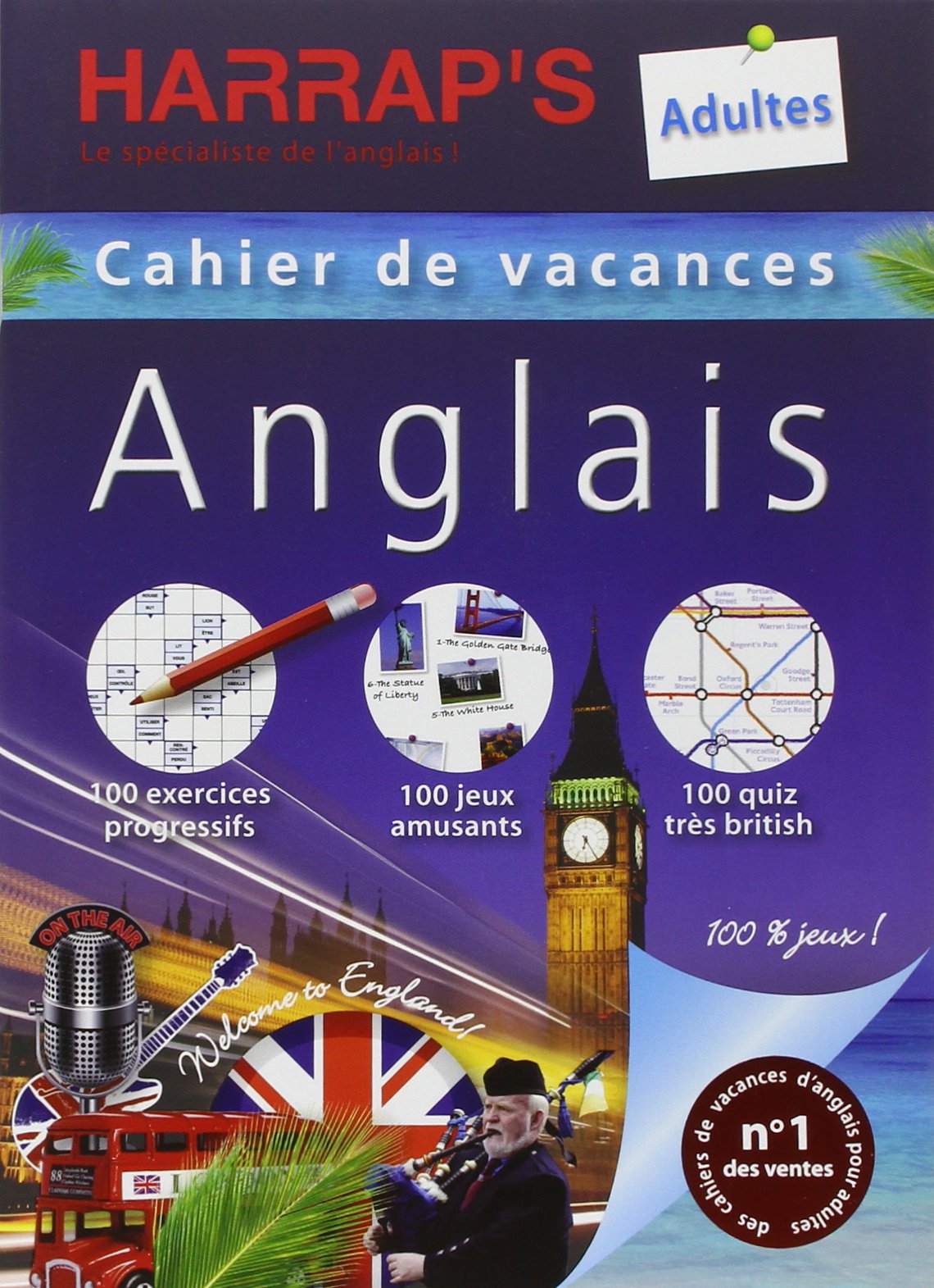Harrap's Cahier de vacances anglais adultes: 100% jeux Books