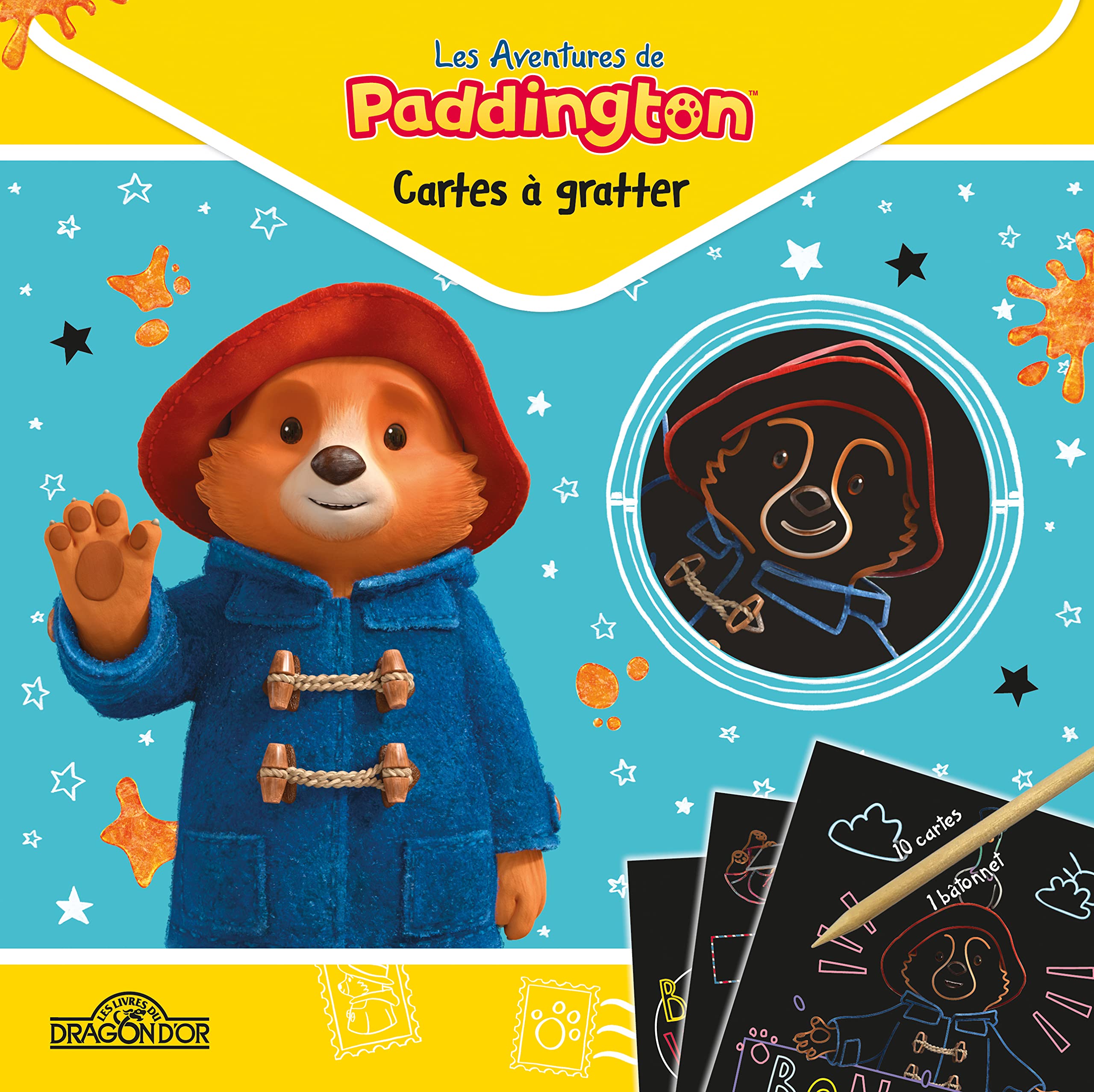 Paddington – Cartes à gratter – Pochette avec 10 cartes à gratter et un bâtonnet – Dès 5 ans book