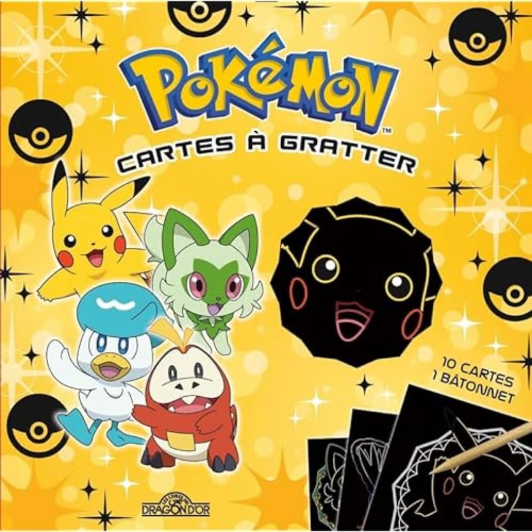 Pokémon – Cartes à gratter – Les nouveaux Pokémon de Paldea – Pochette avec 10 cartes à gratter et un bâtonnet – Dès 6 ans book