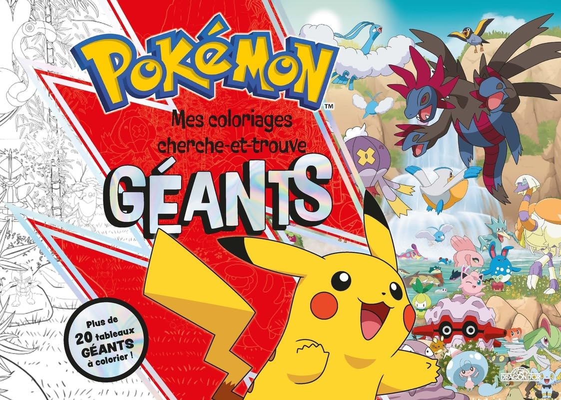Pokémon - Mes coloriages cherche-et-trouve géants: Plus de 20 tableaux géants à colorier ! Hobbies & Crafts