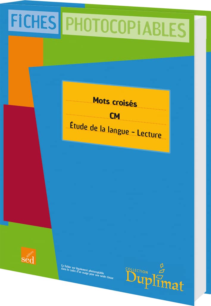 Mots croisés CM: Etude de la langue, lecture book