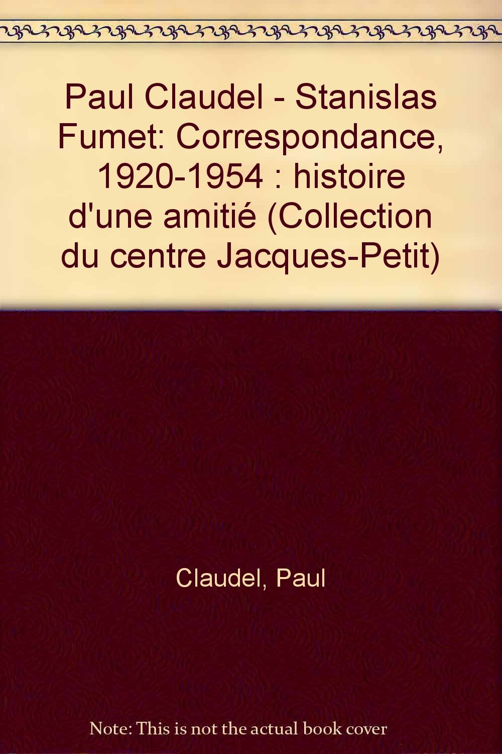 Correspondance : 1920-1954 : histoire d'une amitié book