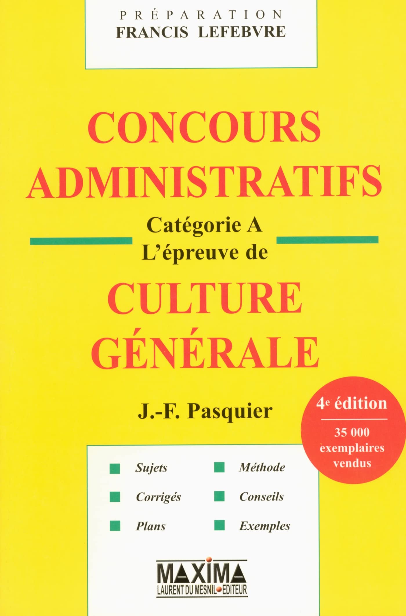 Concours administratifs Catégorie A - 4e éd. NP: L'épreuve de culture generale book
